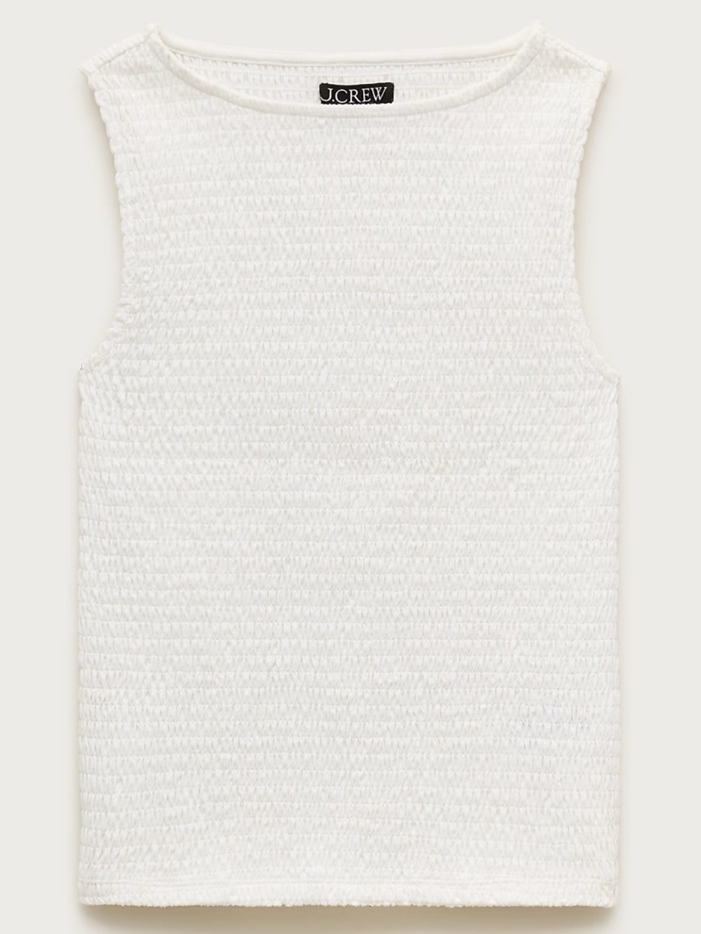 J.Crew White Smocked Sleeveless Tank Top NWT Size S